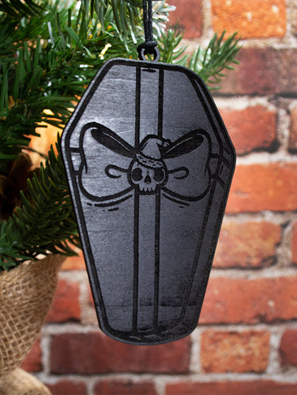 Holiday Coffin Wood Ornament