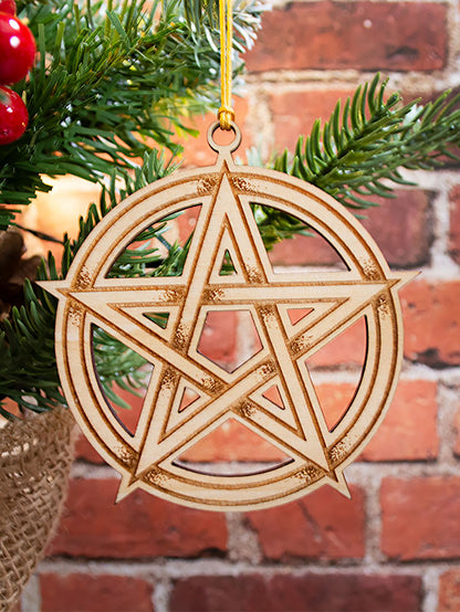 Pentacle Wood Ornament