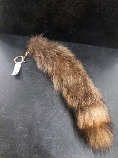 Raccoon Tail Keychain - Gold