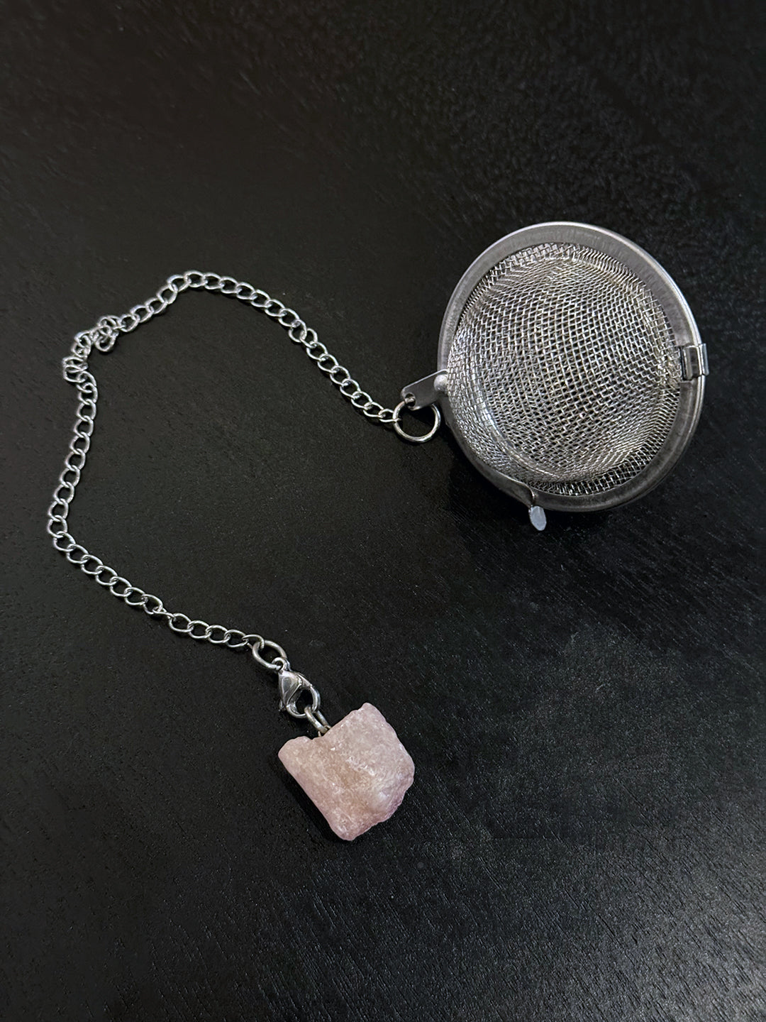 Pink Tourmaline Rough Tea Ball Infuser