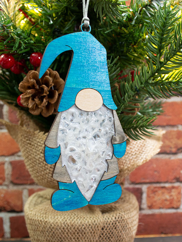 Tomte Quartz and Wood Ornament