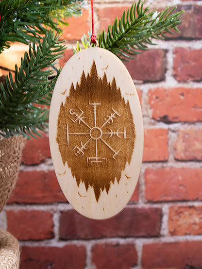 Vegvisir Wood Ornament