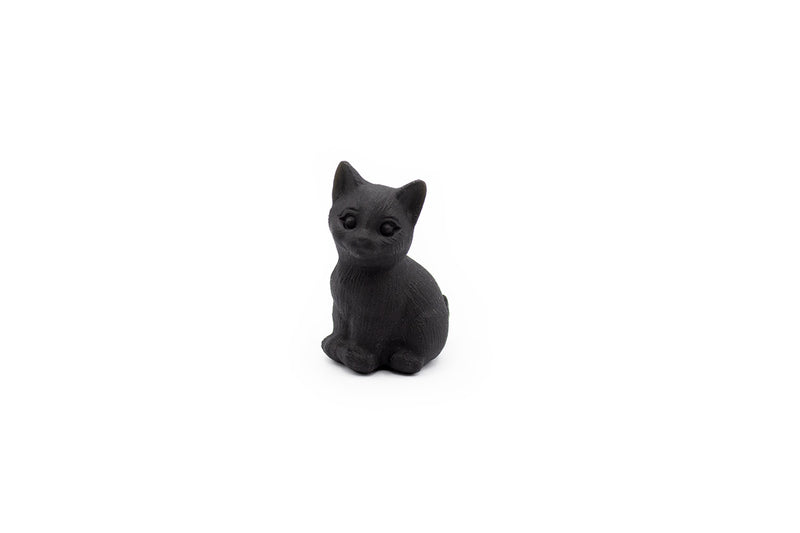 Carved Black Obsidian Cat