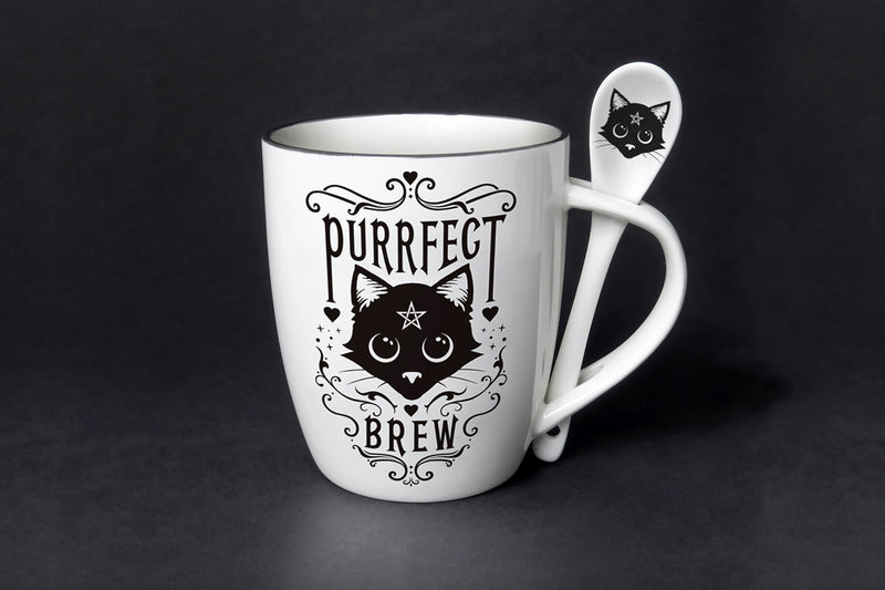 Mug & Spoon Set - Purrfect Brew