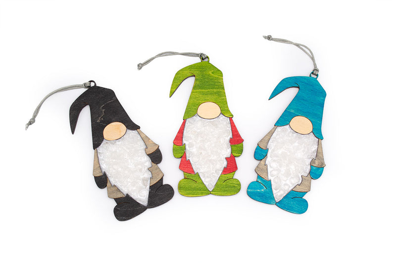 Tomte Quartz and Wood Ornament